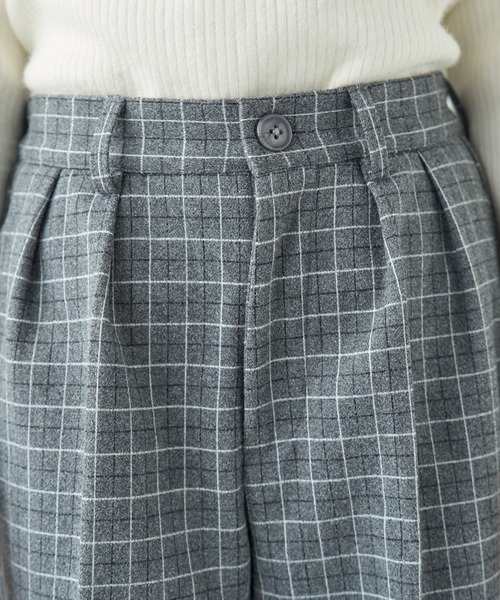 mil（ミル）の「柄アソート センタープレスパンツ【585078】（スラックス・レディース・ブラウン系その他/ブラウン/チェック・S-Short/M-Short/S-Regular/FREE/M-Regular）」の5枚目の写真