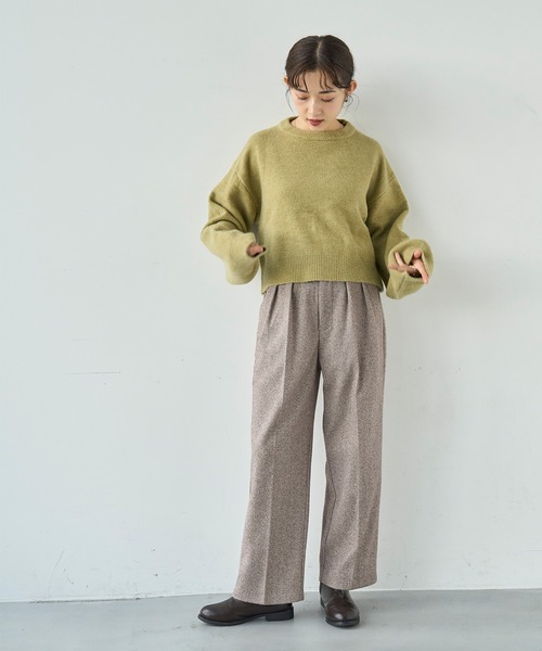 mil（ミル）の「柄アソート センタープレスパンツ【585078】（スラックス・レディース・ブラウン系その他/ブラウン/チェック・S-Short/M-Short/S-Regular/FREE/M-Regular）」の9枚目の写真