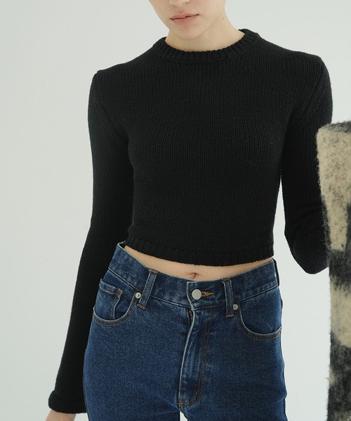 トップス CLANE COTTON SHORT KNIT TOPS セール】COTTON SHORT KNIT TOPS（ニット/セーター）｜CLANE（クラネ