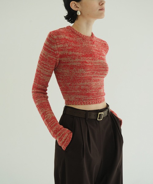 新品タグ付き　CLANE COTTON SHORT KNIT TOPS セール】COTTON SHORT KNIT TOPS（ニット/セーター）｜CLANE（クラネ