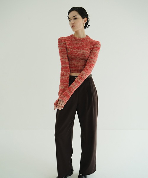 トップス CLANE COTTON SHORT KNIT TOPS セール】COTTON SHORT KNIT TOPS（ニット/セーター）｜CLANE（クラネ