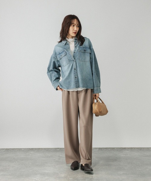 GLOBAL WORK(グローバルワーク)の「ストレッチシアーハイネックプルオーバー/598008(Tシャツ/カットソー・レディース・オフホワイト/ブラック/ホワイト系その他3・MEDIUM/LARGE)」の5枚目の写真