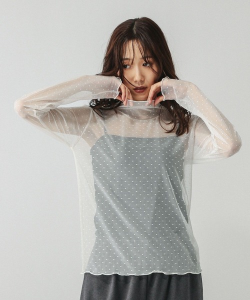 GLOBAL WORK(グローバルワーク)の「ストレッチシアーハイネックプルオーバー/598008(Tシャツ/カットソー・レディース・オフホワイト/ブラック/ホワイト系その他3・MEDIUM/LARGE)」の9枚目の写真