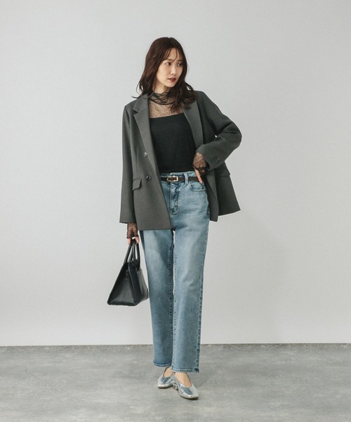 GLOBAL WORK(グローバルワーク)の「ストレッチシアーハイネックプルオーバー/598008(Tシャツ/カットソー・レディース・オフホワイト/ブラック/ホワイト系その他3・MEDIUM/LARGE)」の12枚目の写真