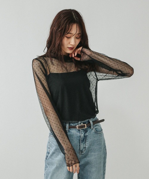 GLOBAL WORK(グローバルワーク)の「ストレッチシアーハイネックプルオーバー/598008(Tシャツ/カットソー・レディース・オフホワイト/ブラック/ホワイト系その他3・MEDIUM/LARGE)」の15枚目の写真