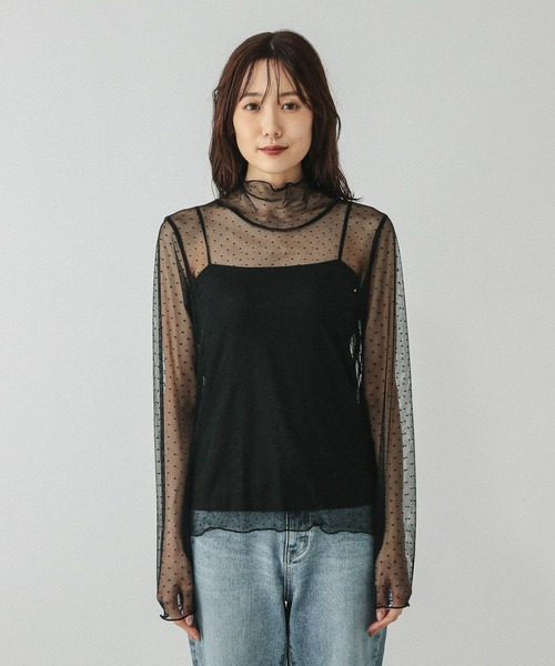 GLOBAL WORK(グローバルワーク)の「ストレッチシアーハイネックプルオーバー/598008(Tシャツ/カットソー・レディース・オフホワイト/ブラック/ホワイト系その他3・MEDIUM/LARGE)」の19枚目の写真