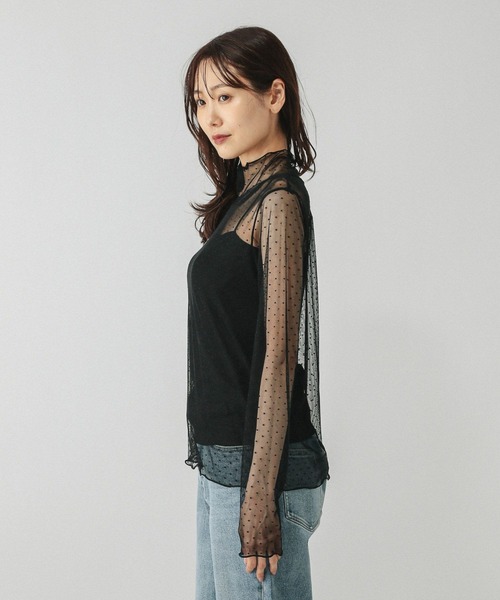 GLOBAL WORK(グローバルワーク)の「ストレッチシアーハイネックプルオーバー/598008(Tシャツ/カットソー・レディース・オフホワイト/ブラック/ホワイト系その他3・MEDIUM/LARGE)」の14枚目の写真