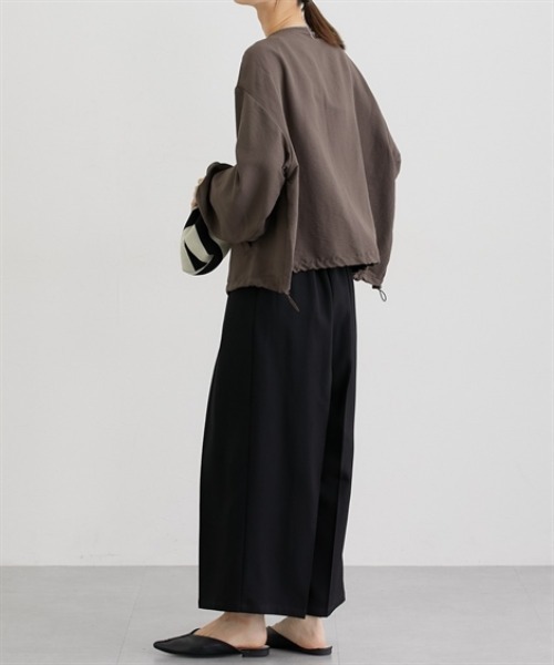 nissen（ニッセン）の「パウダーデシンノーカラーブルゾン（ブルゾン・レディース・ブラウン/ブラック・M/L）」の7枚目の写真