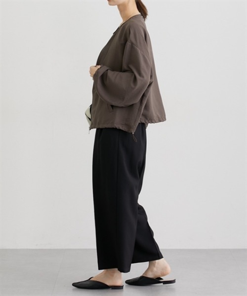 nissen（ニッセン）の「パウダーデシンノーカラーブルゾン（ブルゾン・レディース・ブラウン/ブラック・M/L）」の8枚目の写真