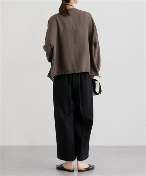 nissen（ニッセン）の「パウダーデシンノーカラーブルゾン（ブルゾン・レディース・ブラウン/ブラック・M/L）」の9枚目の写真