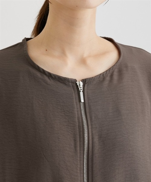 nissen（ニッセン）の「パウダーデシンノーカラーブルゾン（ブルゾン・レディース・ブラウン/ブラック・M/L）」の16枚目の写真