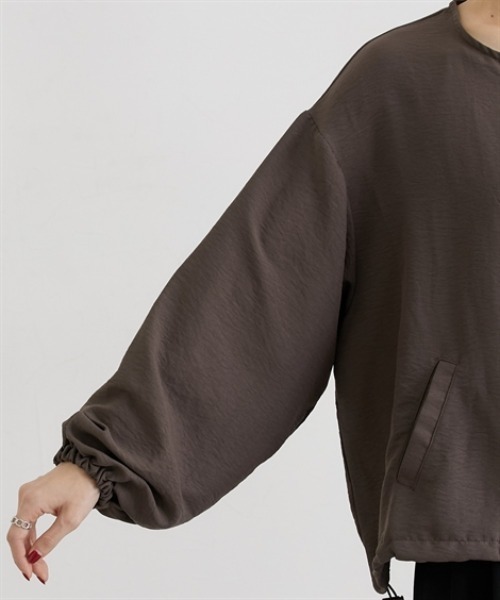 nissen（ニッセン）の「パウダーデシンノーカラーブルゾン（ブルゾン・レディース・ブラウン/ブラック・M/L）」の17枚目の写真