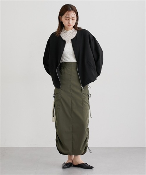 nissen（ニッセン）の「パウダーデシンノーカラーブルゾン（ブルゾン・レディース・ブラウン/ブラック・M/L）」の13枚目の写真