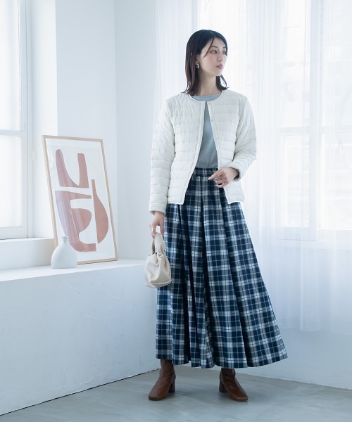 slattgir(スラットジール)の「高身長 薄くて軽いインナーにも使える中綿ブルゾン(トールサイズ)(その他アウター・レディース・アイボリー/ブラック・TM/TL/TLL/T3L/T4L/T5L)」の11枚目の写真