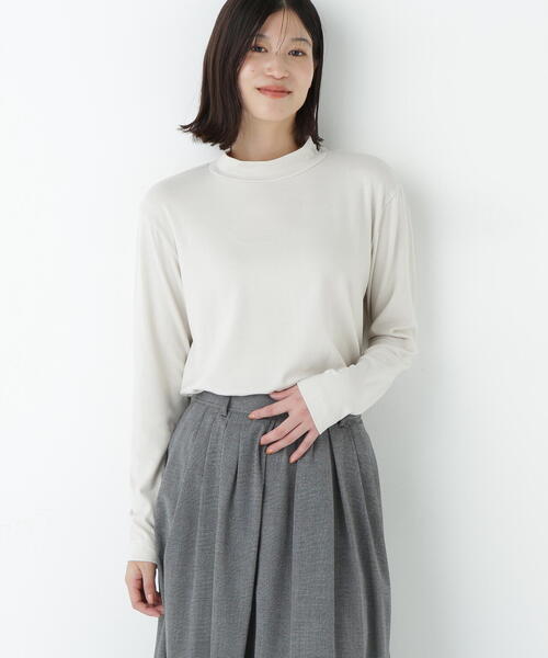 human woman(ヒューマンウーマン)の「◆コットンウォームカットソー(Tシャツ/カットソー・レディース・ブラウン/ホワイト系その他・MEDIUM)」の2枚目の写真