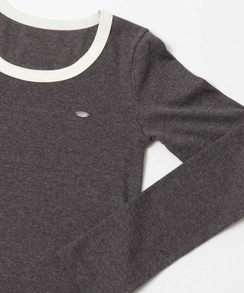 SENSE OF PLACE by URBAN RESEARCH(センスオブプレイスバイアーバンリサーチ)の「ラウンドネックリブTシャツ(Tシャツ/カットソー・レディース・ホワイト系その他/ブラウン/チャコールグレー・ONE)」の10枚目の写真