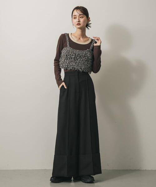 SENSE OF PLACE by URBAN RESEARCH(センスオブプレイスバイアーバンリサーチ)の「ラウンドネックリブTシャツ(Tシャツ/カットソー・レディース・ホワイト系その他/ブラウン/チャコールグレー・ONE)」の14枚目の写真