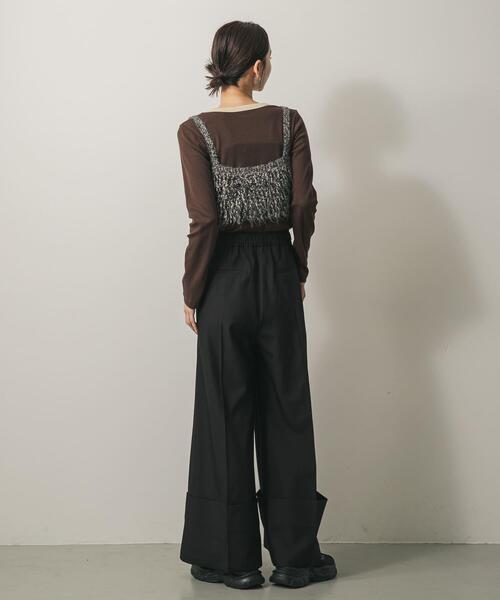 SENSE OF PLACE by URBAN RESEARCH(センスオブプレイスバイアーバンリサーチ)の「ラウンドネックリブTシャツ(Tシャツ/カットソー・レディース・ホワイト系その他/ブラウン/チャコールグレー・ONE)」の15枚目の写真