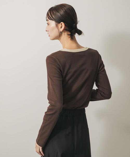 SENSE OF PLACE by URBAN RESEARCH(センスオブプレイスバイアーバンリサーチ)の「ラウンドネックリブTシャツ(Tシャツ/カットソー・レディース・ホワイト系その他/ブラウン/チャコールグレー・ONE)」の17枚目の写真