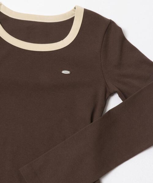 SENSE OF PLACE by URBAN RESEARCH(センスオブプレイスバイアーバンリサーチ)の「ラウンドネックリブTシャツ(Tシャツ/カットソー・レディース・ホワイト系その他/ブラウン/チャコールグレー・ONE)」の19枚目の写真