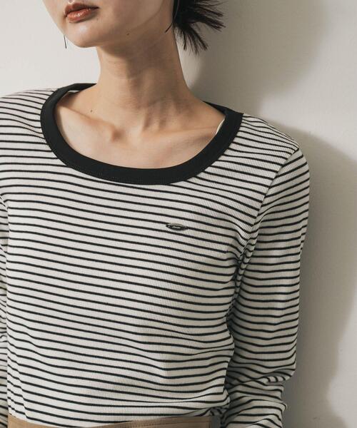 SENSE OF PLACE by URBAN RESEARCH(センスオブプレイスバイアーバンリサーチ)の「ラウンドネックリブTシャツ(Tシャツ/カットソー・レディース・ホワイト系その他/ブラウン/チャコールグレー・ONE)」の20枚目の写真