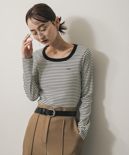 SENSE OF PLACE by URBAN RESEARCH(センスオブプレイスバイアーバンリサーチ)の「ラウンドネックリブTシャツ(Tシャツ/カットソー・レディース・ホワイト系その他/ブラウン/チャコールグレー・ONE)」の21枚目の写真