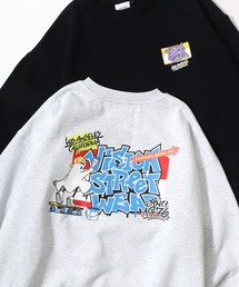 VISION STREET WEAR | VISION STREET WEAR/ヴィジョンストリートウェア オーバーサイズ 裏起毛 アニマルプリント ゴーストバックプリント ロゴ ワンポイント スウェット トレーナー/レディース メンズ(スウェット)