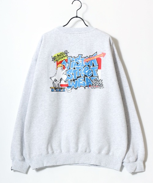 VISION STREET WEAR(ヴィジョンストリートウェア)の「VISION STREET WEAR/ヴィジョンストリートウェア オーバーサイズ 裏起毛 アニマルプリント ゴーストバックプリント ロゴ ワンポイント スウェット トレーナー/レディース メンズ(スウェット・メンズ・ブラック系その他/アッシュグレー/チャコールグレー/ブラック・L/M/LL)」の15枚目の写真