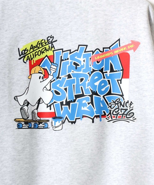 VISION STREET WEAR(ヴィジョンストリートウェア)の「VISION STREET WEAR/ヴィジョンストリートウェア オーバーサイズ 裏起毛 アニマルプリント ゴーストバックプリント ロゴ ワンポイント スウェット トレーナー/レディース メンズ(スウェット・メンズ・ブラック系その他/アッシュグレー/チャコールグレー/ブラック・L/M/LL)」の5枚目の写真