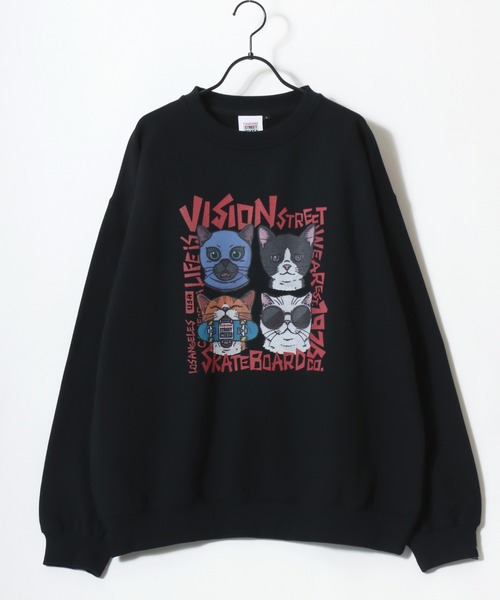 VISION STREET WEAR(ヴィジョンストリートウェア)の「VISION STREET WEAR/ヴィジョンストリートウェア オーバーサイズ 裏起毛 アニマルプリント ゴーストバックプリント ロゴ ワンポイント スウェット トレーナー/レディース メンズ(スウェット・メンズ・ブラック系その他/アッシュグレー/チャコールグレー/ブラック・L/M/LL)」の20枚目の写真