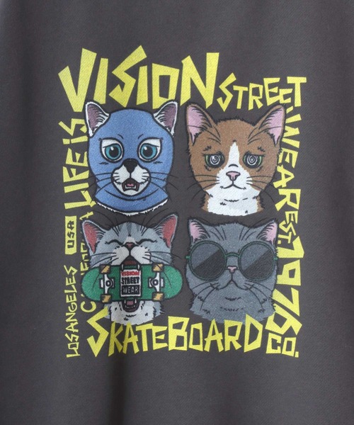 VISION STREET WEAR(ヴィジョンストリートウェア)の「VISION STREET WEAR/ヴィジョンストリートウェア オーバーサイズ 裏起毛 アニマルプリント ゴーストバックプリント ロゴ ワンポイント スウェット トレーナー/レディース メンズ(スウェット・メンズ・ブラック系その他/アッシュグレー/チャコールグレー/ブラック・L/M/LL)」の8枚目の写真