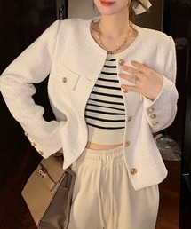 SallyLunn（サリーラン）の「ノーカラーツイードジャケット（ノーカラージャケット）」