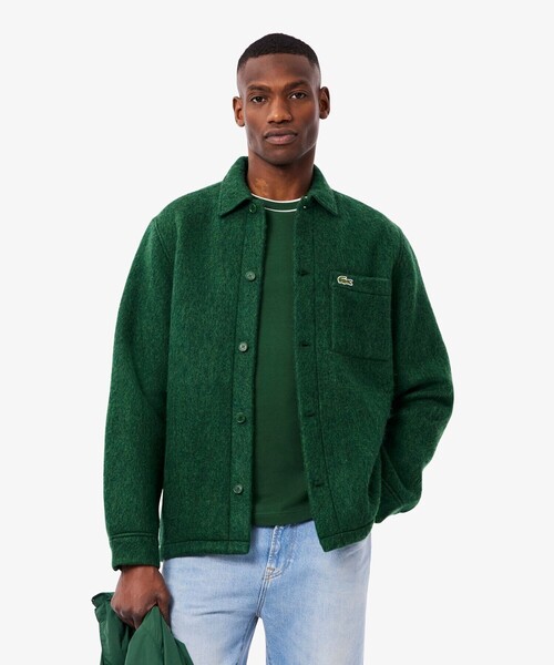 ウールブレンドフェルトオーバーサイズ アウターシャツ（シャツ