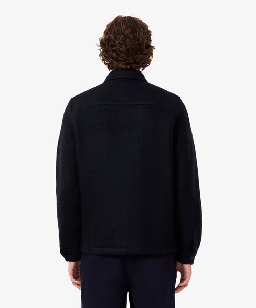 ラコステ　メンズウールブレンドオーバーシャツ(コート) ウールブレンドフェルトオーバーサイズ アウターシャツ