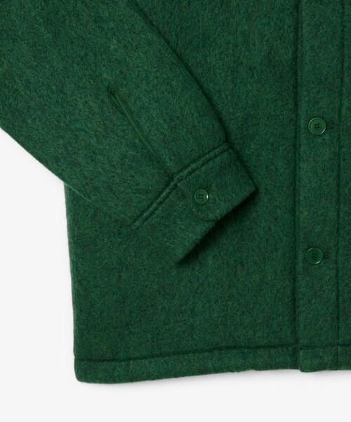 LACOSTE(ラコステ)の「ウールブレンドフェルトオーバーサイズ アウターシャツ(シャツ/ブラウス・メンズ・グリーン/ダークネイビー・38/39/40/41)」の13枚目の写真