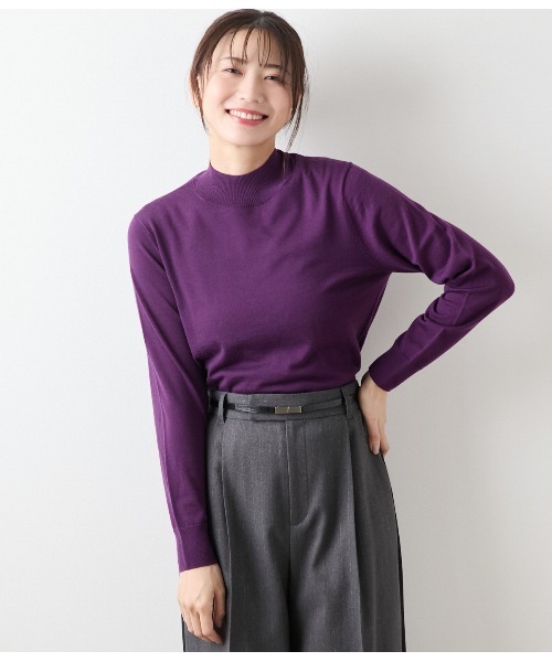NEWYORKER(ニューヨーカー)の「【手洗い可能】キャッシュウール ボトルネックプルオーバー(ニット/セーター・レディース・グリーン系その他3/ネイビー/パープル/ライトグレー/ピンク/ブラウン・M/L)」の5枚目の写真