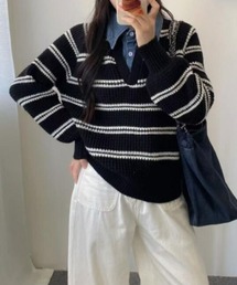 Stone  ストライプニットセーター Stone ストライプニットセーター 01.jpg