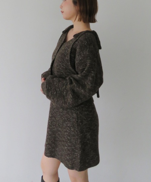 archives(アルシーヴ)の「肩リボンニットチュニックアンサンブル(ワンピース・レディース・アイボリー/ブラウン/グレー・MEDIUM)」の17枚目の写真