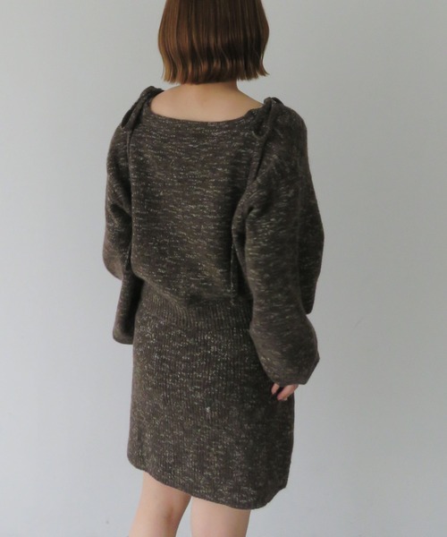 archives(アルシーヴ)の「肩リボンニットチュニックアンサンブル(ワンピース・レディース・アイボリー/ブラウン/グレー・MEDIUM)」の18枚目の写真