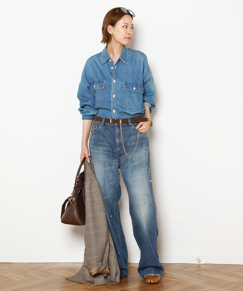 DENIM DELIGHT DAYS （デニム デライト デイズ）の「【DENIM DELIGHT DAYS】SELVEDGE STRAIGHT JEANS（デニムパンツ・レディース・ライトブルー・40/34/38/36）」の4枚目の写真