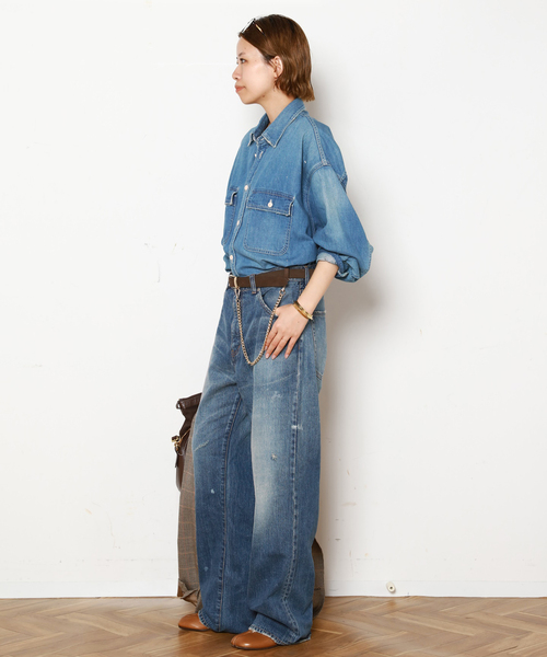 DENIM DELIGHT DAYS （デニム デライト デイズ）の「【DENIM DELIGHT DAYS】SELVEDGE STRAIGHT JEANS（デニムパンツ・レディース・ライトブルー・40/34/38/36）」の5枚目の写真