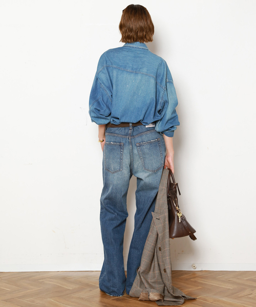 DENIM DELIGHT DAYS （デニム デライト デイズ）の「【DENIM DELIGHT DAYS】SELVEDGE STRAIGHT JEANS（デニムパンツ・レディース・ライトブルー・40/34/38/36）」の6枚目の写真