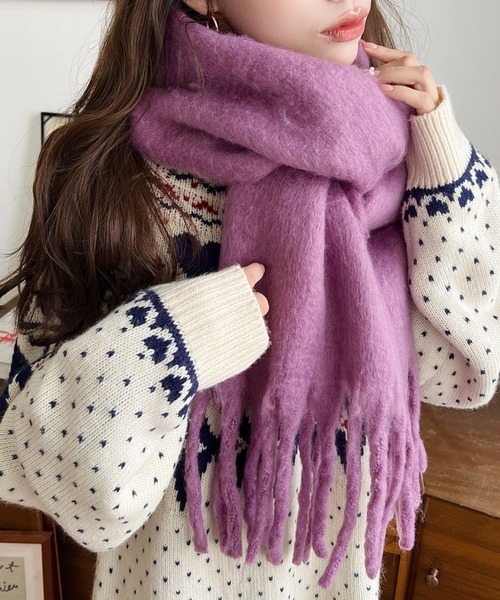 moment+(モーメントプラス)の「アソートセールマフラー(マフラー・レディース・クリアグリーン/オレンジ系その他/チャコールグレー/パープル/ブラウン・FREE)」の4枚目の写真