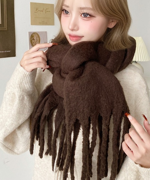 moment+(モーメントプラス)の「アソートセールマフラー(マフラー・レディース・クリアグリーン/オレンジ系その他/チャコールグレー/パープル/ブラウン・FREE)」の1枚目の写真