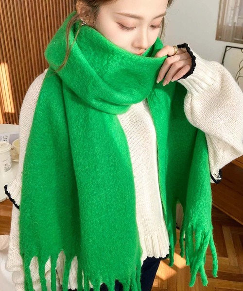 moment+(モーメントプラス)の「アソートセールマフラー(マフラー・レディース・クリアグリーン/オレンジ系その他/チャコールグレー/パープル/ブラウン・FREE)」の3枚目の写真