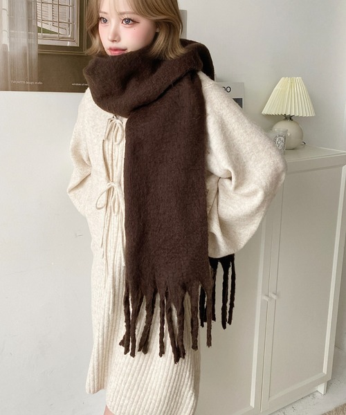 moment+(モーメントプラス)の「アソートセールマフラー(マフラー・レディース・クリアグリーン/オレンジ系その他/チャコールグレー/パープル/ブラウン・FREE)」の13枚目の写真