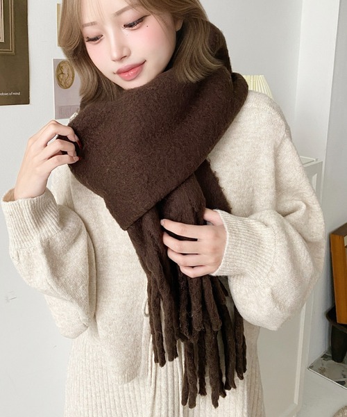 moment+(モーメントプラス)の「アソートセールマフラー(マフラー・レディース・クリアグリーン/オレンジ系その他/チャコールグレー/パープル/ブラウン・FREE)」の12枚目の写真