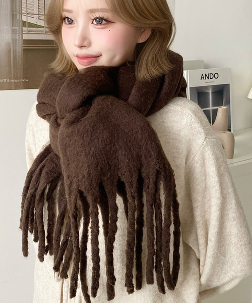 moment+(モーメントプラス)の「アソートセールマフラー(マフラー・レディース・クリアグリーン/オレンジ系その他/チャコールグレー/パープル/ブラウン・FREE)」の11枚目の写真