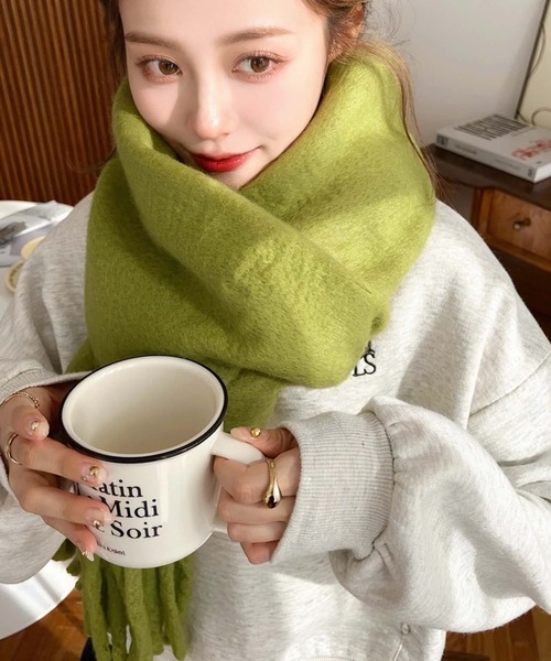 moment+(モーメントプラス)の「アソートセールマフラー(マフラー・レディース・クリアグリーン/オレンジ系その他/チャコールグレー/パープル/ブラウン・FREE)」の15枚目の写真