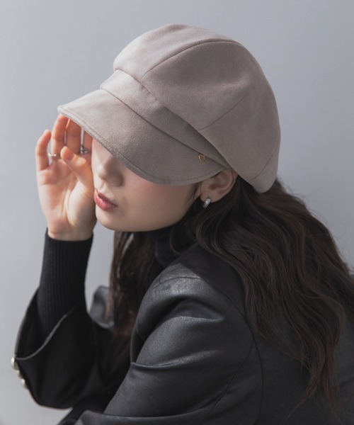 polcadot（ポルカドット）の「静電フェイクスエード キャスケット（キャスケット・レディース・ブラック/ライトベージュ/グレイッシュベージュ・FREE）」の3枚目の写真